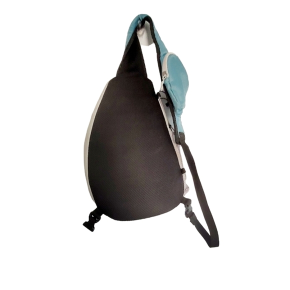 Eddie Bauer Sling Back Backpack Aqua Blue and Gray - Picture 2 of 3